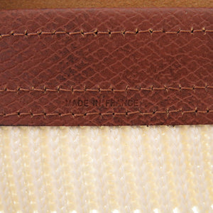 美品 ロンシャン メッシュバッグ ルプリアージュ フィレL LE PLIAGE FILET 2WAY 10121 HVH コットン ロシアンレザー ECRU ブラウン アイボリー ショルダーバッグ ハンドバッグ 0026【中古】Longchamp
