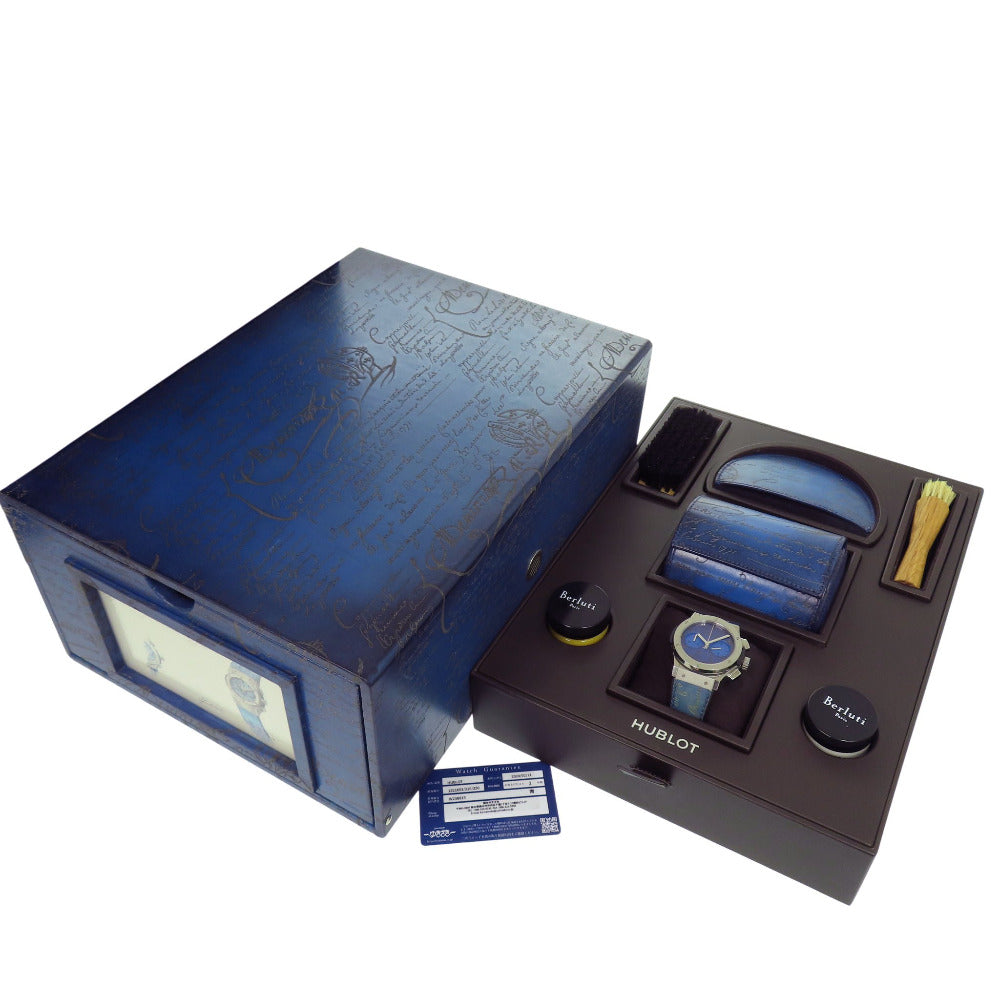 ウブロ
 自動巻き ベルルッティ クラシックフュージョン 限定250本 521.NX.050B.VR.BER18 腕時計
 ステンレススチール/レザー ブルー 0042
【中古】HUBLOT メンズ