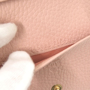 美品 グッチ ホースビット 745983 レザー ピンク カードケース 名刺入れ 0069【中古】GUCCI