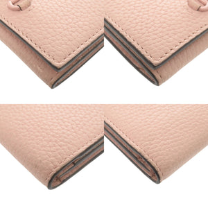 美品 グッチ ホースビット 745983 レザー ピンク カードケース 名刺入れ 0069【中古】GUCCI