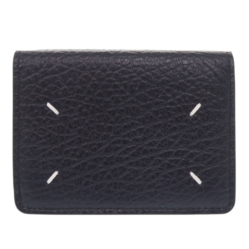 未使用品 メゾン マルジェラ 4ステッチ S36UI0416 レザー ネイビー 三つ折り財布 0070【中古】Maison Margiela
