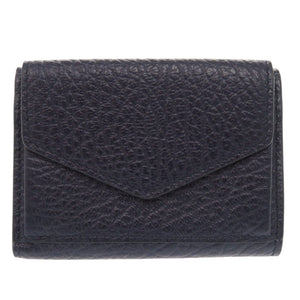 未使用品 メゾン マルジェラ 4ステッチ S36UI0416 レザー ネイビー 三つ折り財布 0070【中古】Maison Margiela