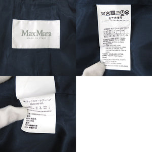 美品 マックスマーラ フード付き ガウンコート 101607836 アルパカ ウール ブルー アウター 青 0077【中古】MAX MARA