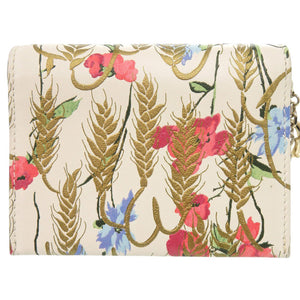 美品 クリスチャンディオール カードホルダー 花柄 レザー アイボリー ショルダーバッグ 0125【中古】Christian Dior