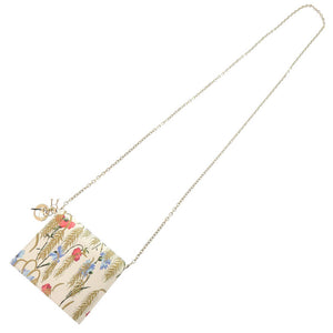 美品 クリスチャンディオール カードホルダー 花柄 レザー アイボリー ショルダーバッグ 0125【中古】Christian Dior