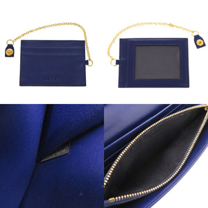 新品同様 プラダ 1M1132 キルティング ナイロン レザー ブルー 長財布 青 0199【中古】PRADA