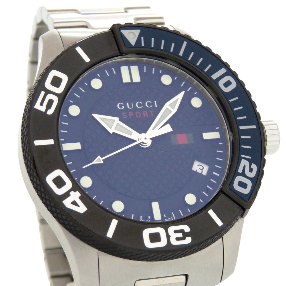 美品 グッチ Gタイムレス スポーツ 126.2 YA126282 クオーツ 腕時計 SS ネイビー 0216【中古】GUCCI
