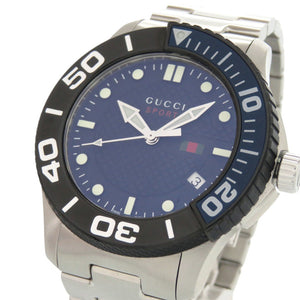 美品 グッチ Gタイムレス スポーツ 126.2 YA126282 クオーツ 腕時計 SS ネイビー 0216【中古】GUCCI