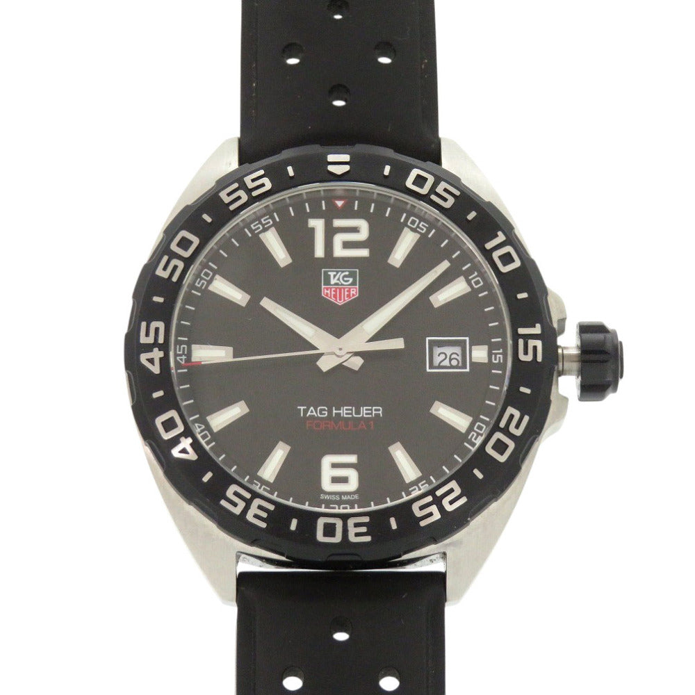 美品 タグホイヤー フォーミュラ1 WAZ1110 SS ラバー ブラック 黒文字盤 クオーツ 腕時計 0222【中古】TAG HEUER