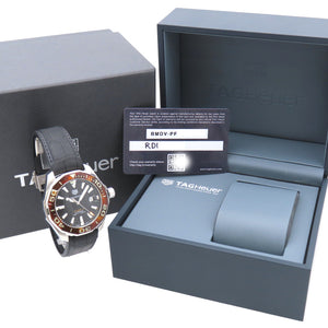 タグホイヤー アクアレーサー WAY201N 自動巻き 腕時計 SS/ラバー ブラック 黒文字盤 0223【中古】TAG HEUER メンズ