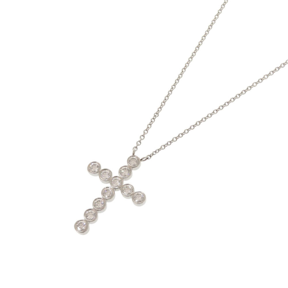 美品 ティファニー ジャズクロス Pt950プラチナ ダイヤモンド ネックレス ジュエリー 0230【中古】TIFFANY&Co.