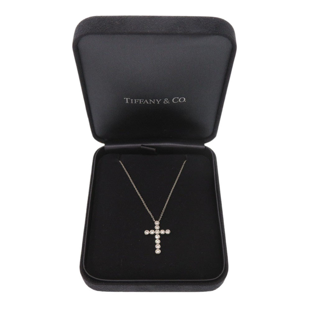 美品 ティファニー ジャズクロス Pt950プラチナ ダイヤモンド ネックレス ジュエリー 0230【中古】TIFFANY&Co.
