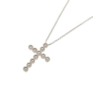 美品 ティファニー ジャズクロス Pt950プラチナ ダイヤモンド ネックレス ジュエリー 0230【中古】TIFFANY&Co.