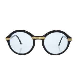 美品 カルティエ トリニティ ラウンド プラスチック ブラック 眼鏡 フレーム 黒 0235【中古】CARTIER
