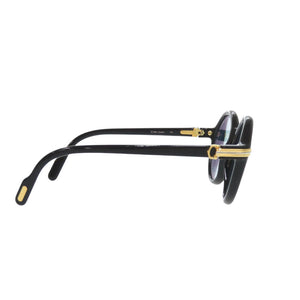 美品 カルティエ トリニティ ラウンド プラスチック ブラック 眼鏡 フレーム 黒 0235【中古】CARTIER
