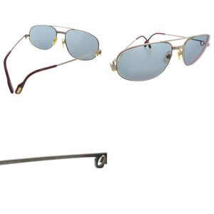 美品 カルティエ サントス サングラス メタル シルバー 0236【中古】CARTIER