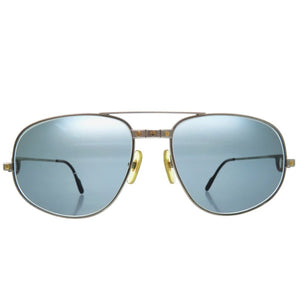 美品 カルティエ サントス サングラス メタル シルバー 0236【中古】CARTIER