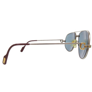 美品 カルティエ サントス サングラス メタル シルバー 0236【中古】CARTIER