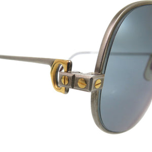 美品 カルティエ サントス サングラス メタル シルバー 0236【中古】CARTIER