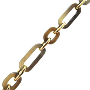美品 エルメス レジーユ Resille バッファローホーン GP ブラック 黒 ロング ネックレス 0252【中古】HERMES