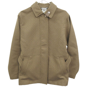 未使用品 エルメス モザイクベルト付き ショートコート コットン ベージュ アウター 0255【中古】HERMES