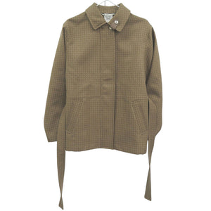 未使用品 エルメス モザイクベルト付き ショートコート コットン ベージュ アウター 0255【中古】HERMES