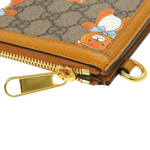 新品同様 グッチ × カイ テディベア 660162 GGスプリーム キャンバス カーフ ベージュ クラッチバッグ 0272【中古】KAI × GUCCI