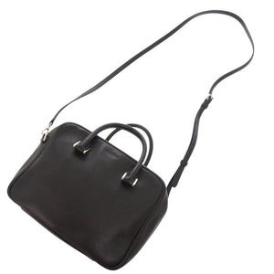 ジルサンダー レザー ブラック ハンドバッグ 2way ショルダーバッグ 黒 0283【中古】JIL SANDER