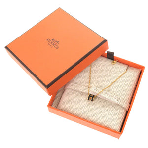 新品同様 エルメス ミニ ポップアッシュH ブラック ゴールド金具 ネックレス アクセサリー 黒 0284 【中古】 HERMES