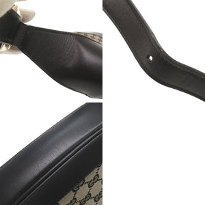 美品 グッチ ジャッキー 001・3306 GGキャンバス レザー ベージュ ブラック ワンショルダーバッグ ショルダーバッグ 0287【中古】GUCCI