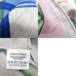 美品 エルメス カレ140 カレジェアン PARCOURS SANS FAUTE パルクール サン フォート 完璧なコース カシミヤ シルク 0290【中古】HERMES