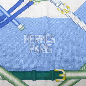 美品 エルメス カレ140 カレジェアン PARCOURS SANS FAUTE パルクール サン フォート 完璧なコース カシミヤ シルク 0290【中古】HERMES