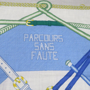 美品 エルメス カレ140 カレジェアン PARCOURS SANS FAUTE パルクール サン フォート 完璧なコース カシミヤ シルク 0290【中古】HERMES