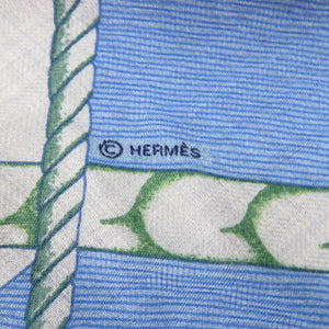 美品 エルメス カレ140 カレジェアン PARCOURS SANS FAUTE パルクール サン フォート 完璧なコース カシミヤ シルク 0290【中古】HERMES