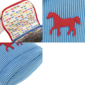 エルメス キッズ ホース カヴァルカラー コットン ブルー リュック デイパック 青 0291【中古】HERMES