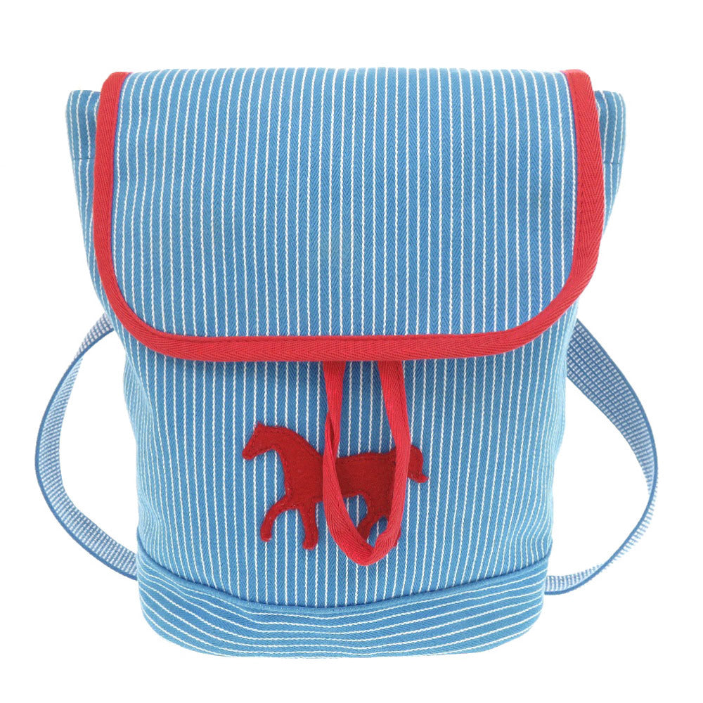 エルメス キッズ ホース カヴァルカラー コットン ブルー リュック デイパック 青 0291【中古】HERMES