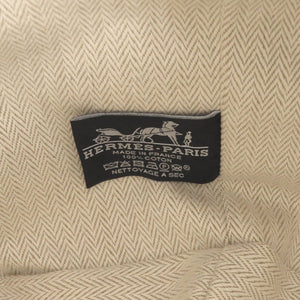 新品同様 エルメス ブリッド ア ブラック GM コットン ブラウン シルバー金具 ハンドバッグ 0298【中古】HERMES