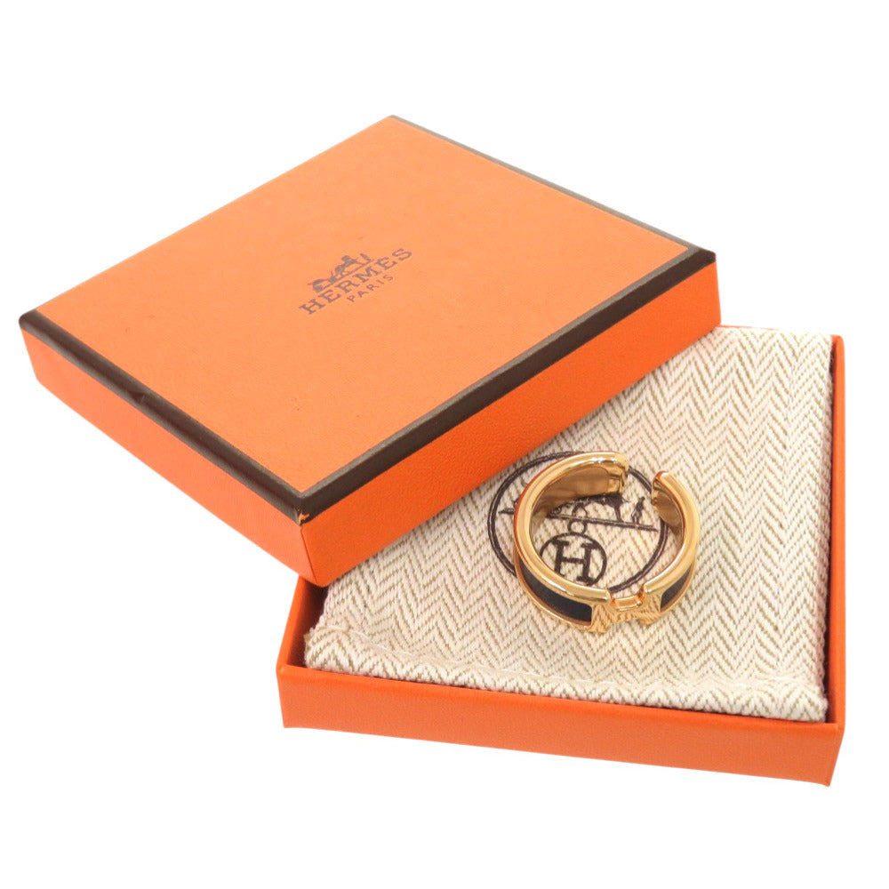 未使用 エルメス オランプGM レザー ネイビー ゴールド金具 イヤーカフ アクセサリー 0302 【中古】 HERMES