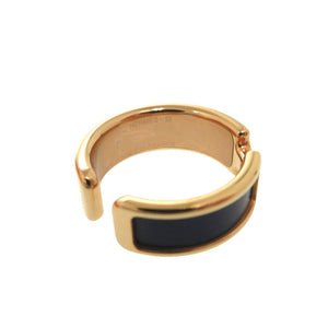 未使用 エルメス オランプGM レザー ネイビー ゴールド金具 イヤーカフ アクセサリー 0302 【中古】 HERMES