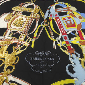 新品同様 エルメス カレ140 カレジェアン ブリッド ドゥ ガラ アップリケ ピケ Brides de Gala Applique Pique カシミヤ シルク 0303【中古】HERMES