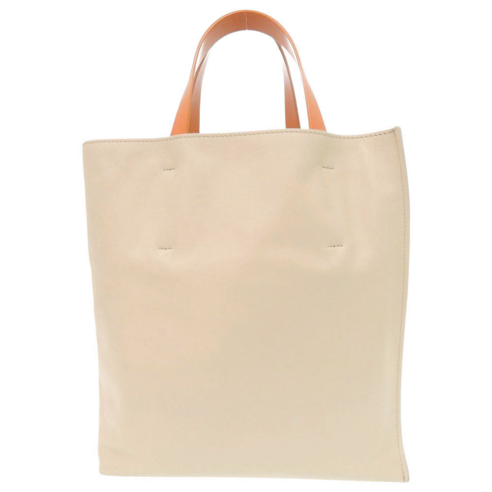 美品 マルニ MUSEO ミュゼオ レザー ベージュ 2WAY トートバッグ ショルダーバッグ 0305【中古】MARNI