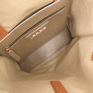 美品 マルニ MUSEO ミュゼオ レザー ベージュ 2WAY トートバッグ ショルダーバッグ 0305【中古】MARNI