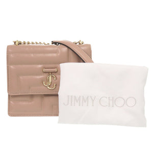 美品 ジミーチュウ ヴァレンヌ チェーン ショルダーバッグ レザー ピンクベージュ 0313【中古】JIMMY CHOO