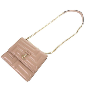 美品 ジミーチュウ ヴァレンヌ チェーン ショルダーバッグ レザー ピンクベージュ 0313【中古】JIMMY CHOO