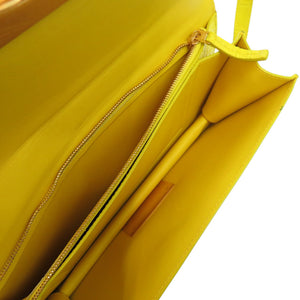 美品 ボッテガヴェネタ ザ クラシック マットクロコ イエロー 黄 ショルダーバッグ 0341【中古】BOTTEGAVENETA