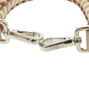 未使用 フェンディ 編み込み レザー ブラウン トップハンドルストラップ 0344【中古】FENDI