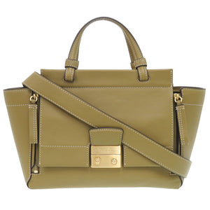 新品同様 スリーワンフィリップリム 2WAY レザー カーキ ハンドバッグ 0364【中古】3.1 phillip lim