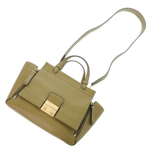 新品同様 スリーワンフィリップリム 2WAY レザー カーキ ハンドバッグ 0364【中古】3.1 phillip lim