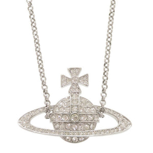 美品 ヴィヴィアンウエストウッド オーブ メタル ラインストーン シルバー ネックレス 0370【中古】Vivienne Westwood