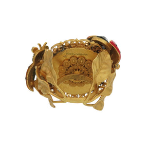 美品 ドルチェアンドガッバーナ てんとう虫 真鍮 約14号 グリーン リング 指輪 0371【中古】DOLCE&GABBANA